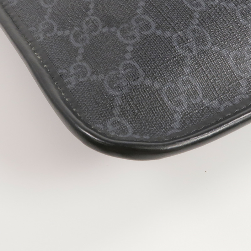 GUCCI 塗層帆布GG Supreme Messenger銀扣肩背袋-13