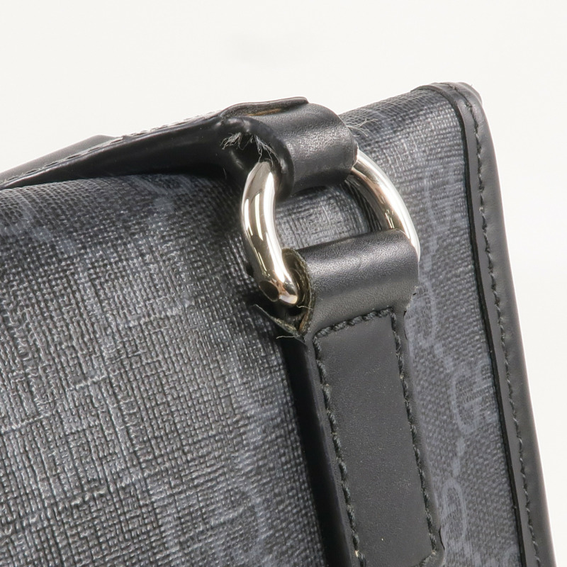 GUCCI 塗層帆布GG Supreme Messenger銀扣肩背袋-14