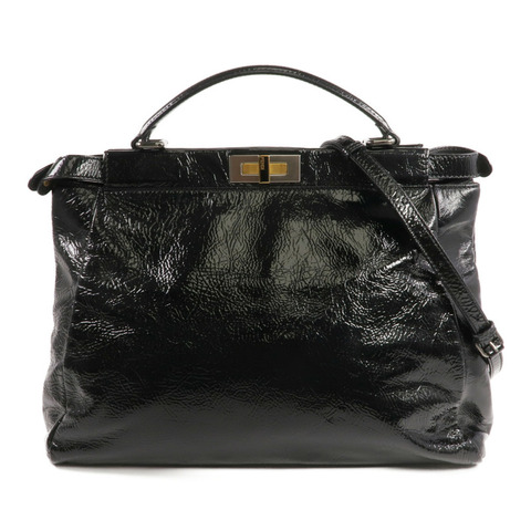 FENDI 漆皮皮革Peekaboo Satchel Bag手挽肩背兩用袋