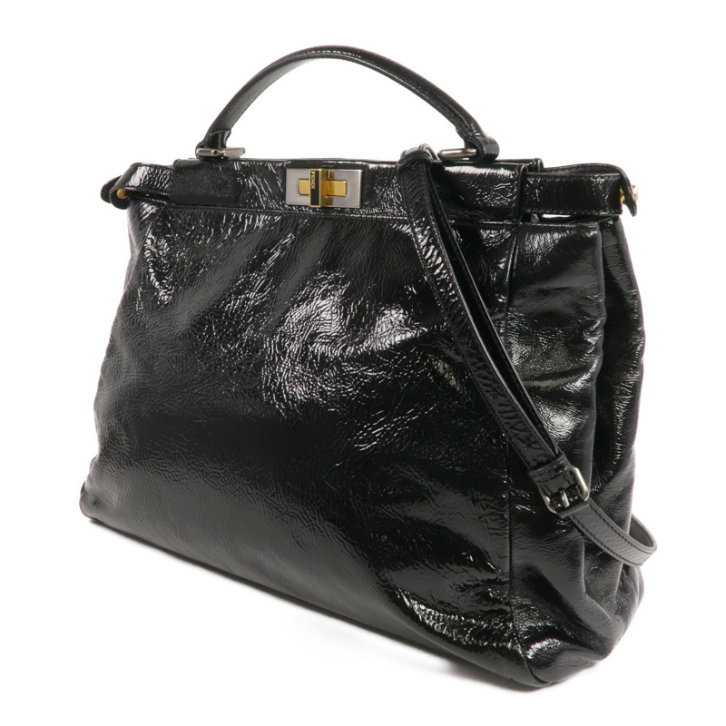 FENDI 漆皮皮革Peekaboo Satchel Bag手挽肩背兩用袋-1