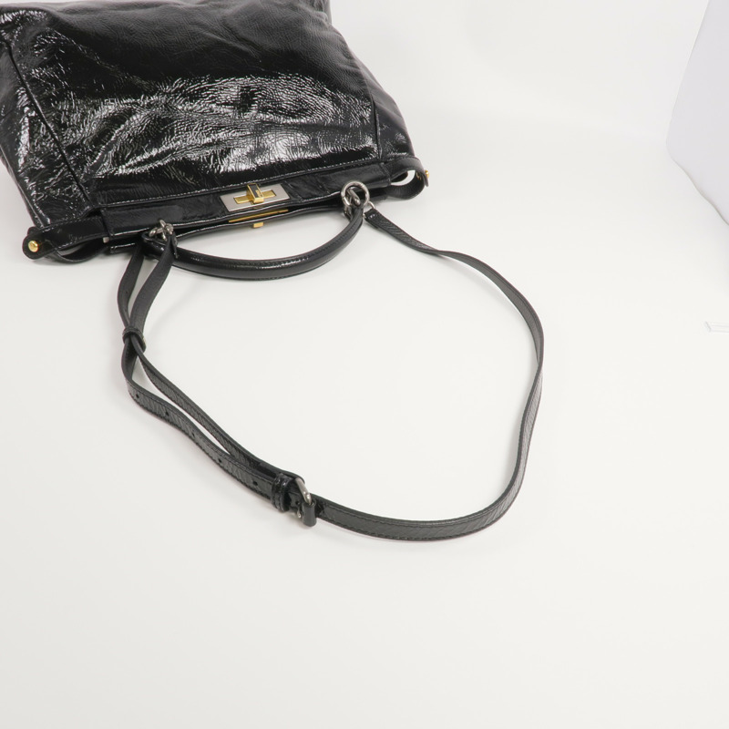 FENDI 漆皮皮革Peekaboo Satchel Bag手挽肩背兩用袋-8