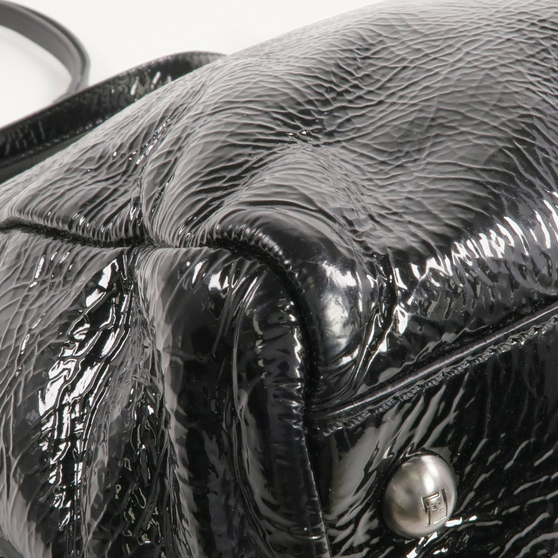 FENDI 漆皮皮革Peekaboo Satchel Bag手挽肩背兩用袋-12