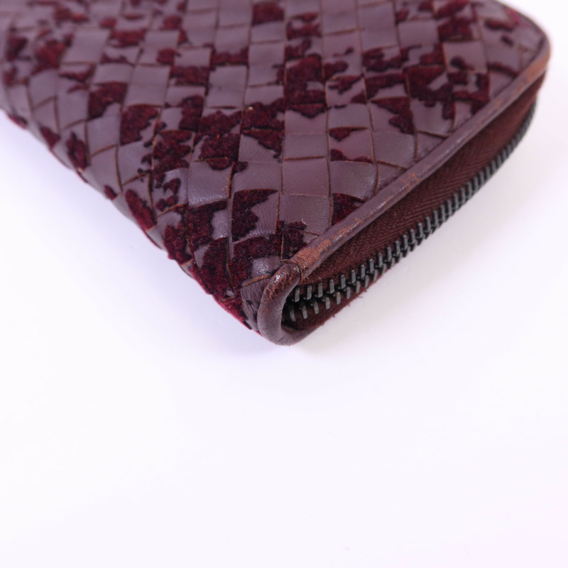 BOTTEGA VENETA 織紋皮革/天鵝絨Zip Around Wallet長錢包-13