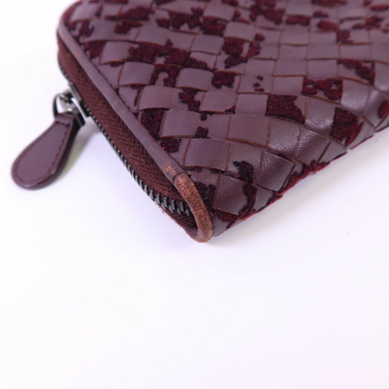 BOTTEGA VENETA 織紋皮革/天鵝絨Zip Around Wallet長錢包-14