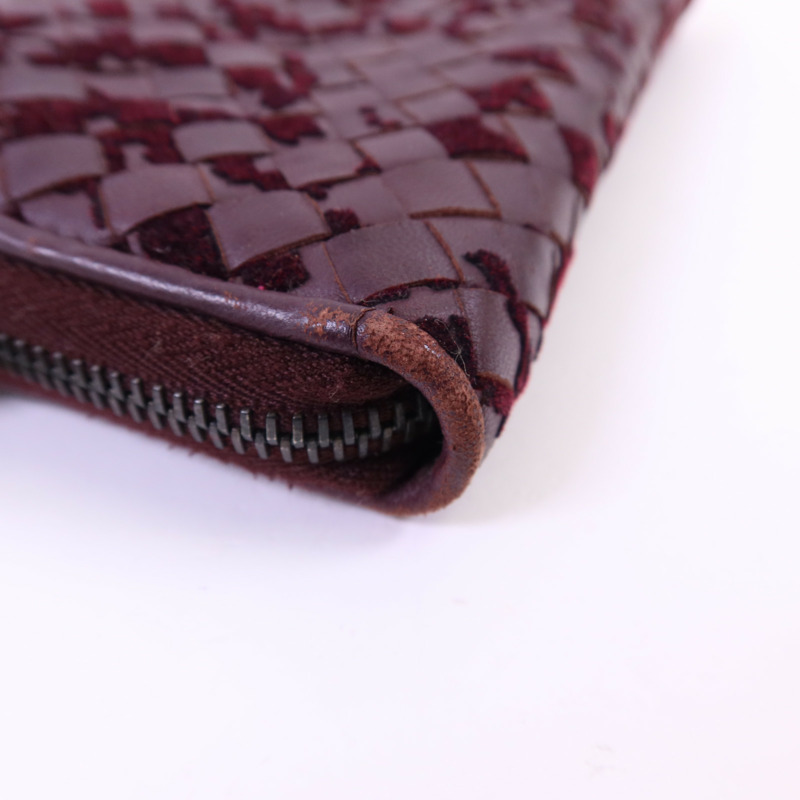 BOTTEGA VENETA 織紋皮革/天鵝絨Zip Around Wallet長錢包-17