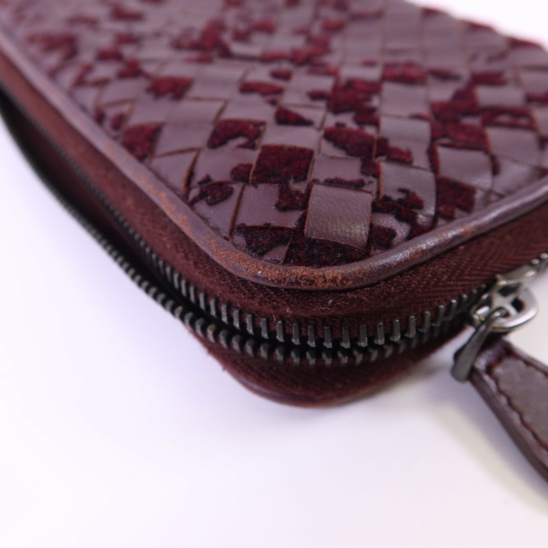 BOTTEGA VENETA 織紋皮革/天鵝絨Zip Around Wallet長錢包-18