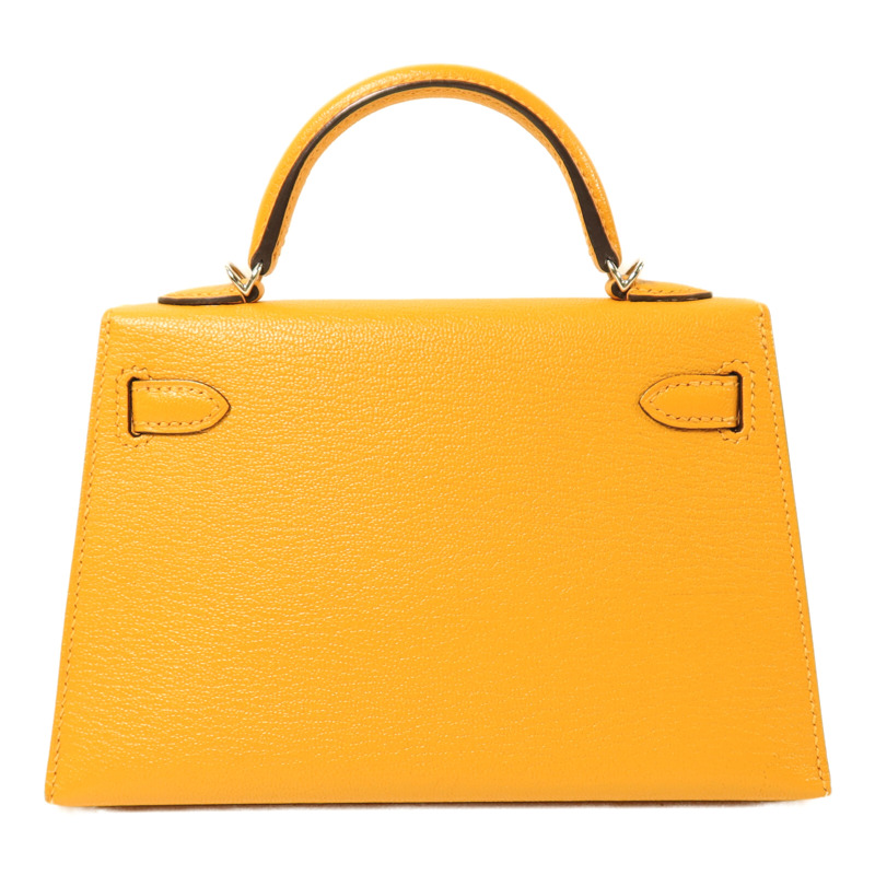 HERMES Chevre皮革Mini Kelly銀扣手挽袋-1