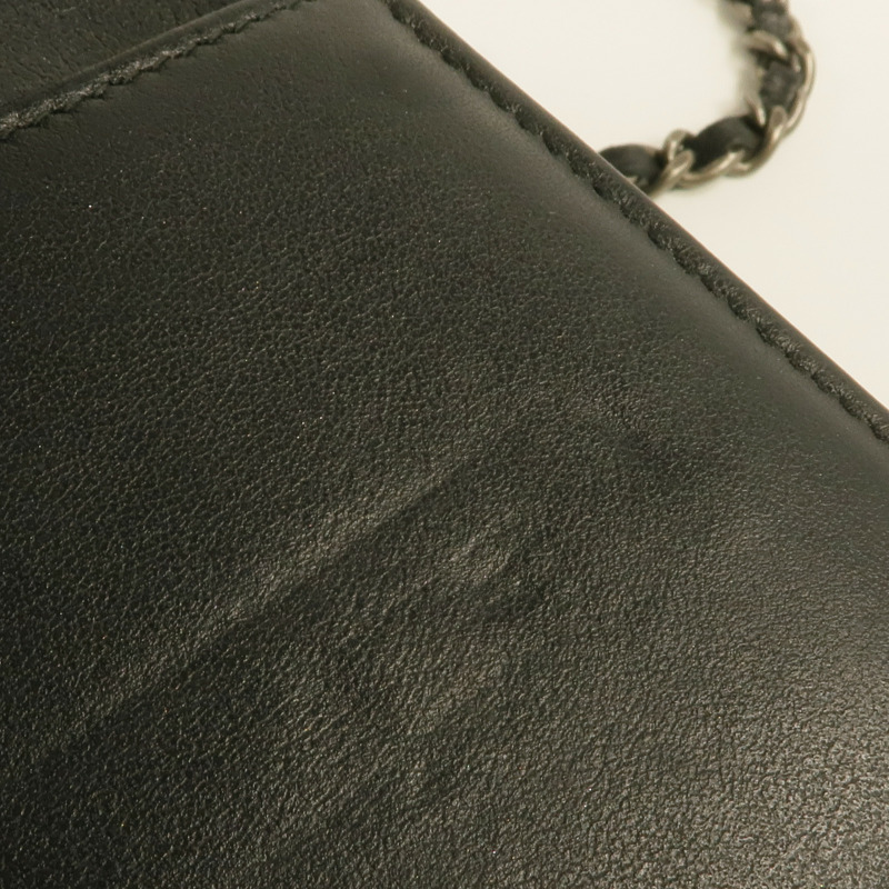 CHANEL 羊皮皮革WOC Wallet On Chain金扣鏈帶肩背袋-16