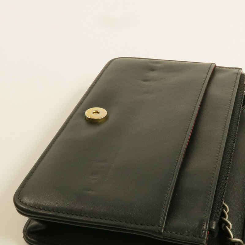 CHANEL 羊皮皮革WOC Wallet On Chain金扣鏈帶肩背袋-19