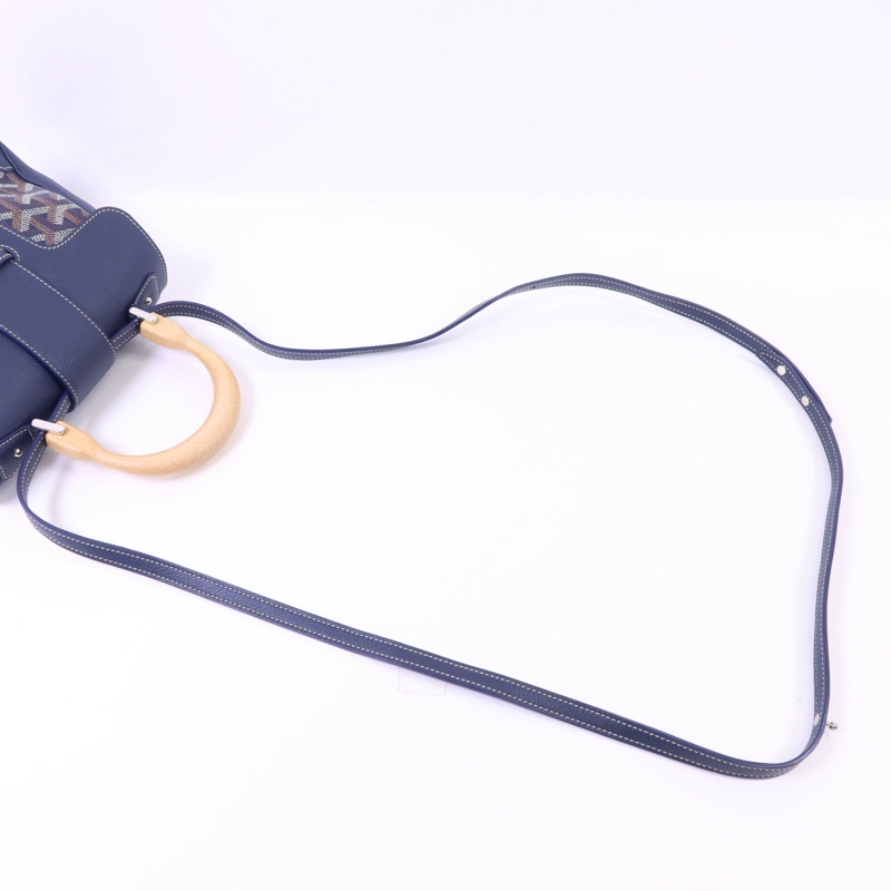 GOYARD 塗層帆布/牛皮皮革Souple Mini銀扣手挽肩背兩用袋-4