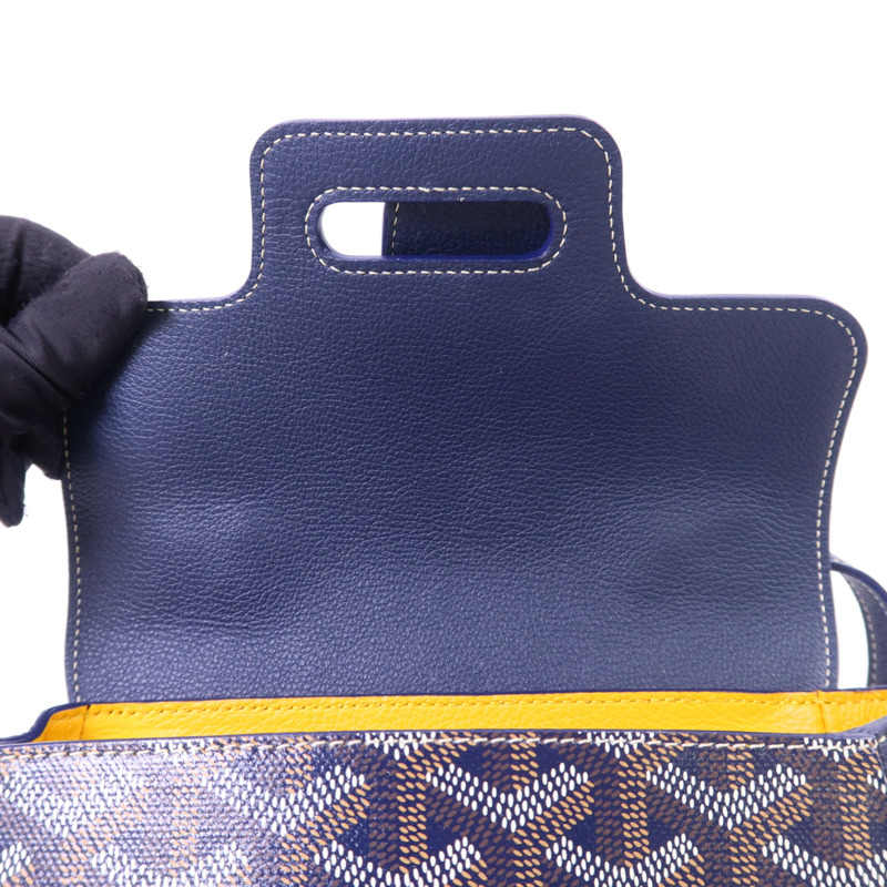 GOYARD 塗層帆布/牛皮皮革Souple Mini銀扣手挽肩背兩用袋-7