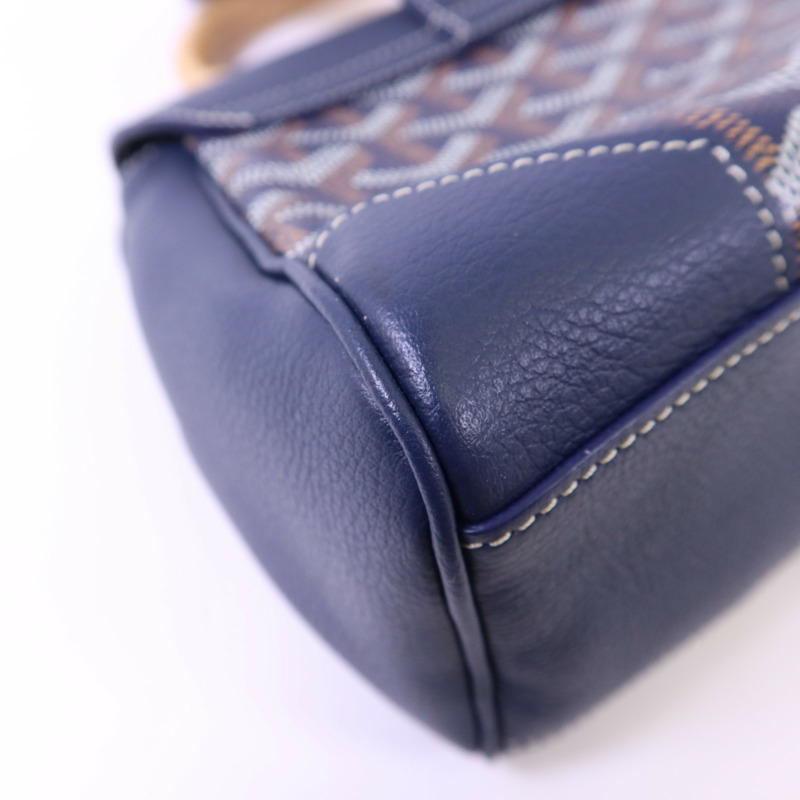 GOYARD 塗層帆布/牛皮皮革Souple Mini銀扣手挽肩背兩用袋-13