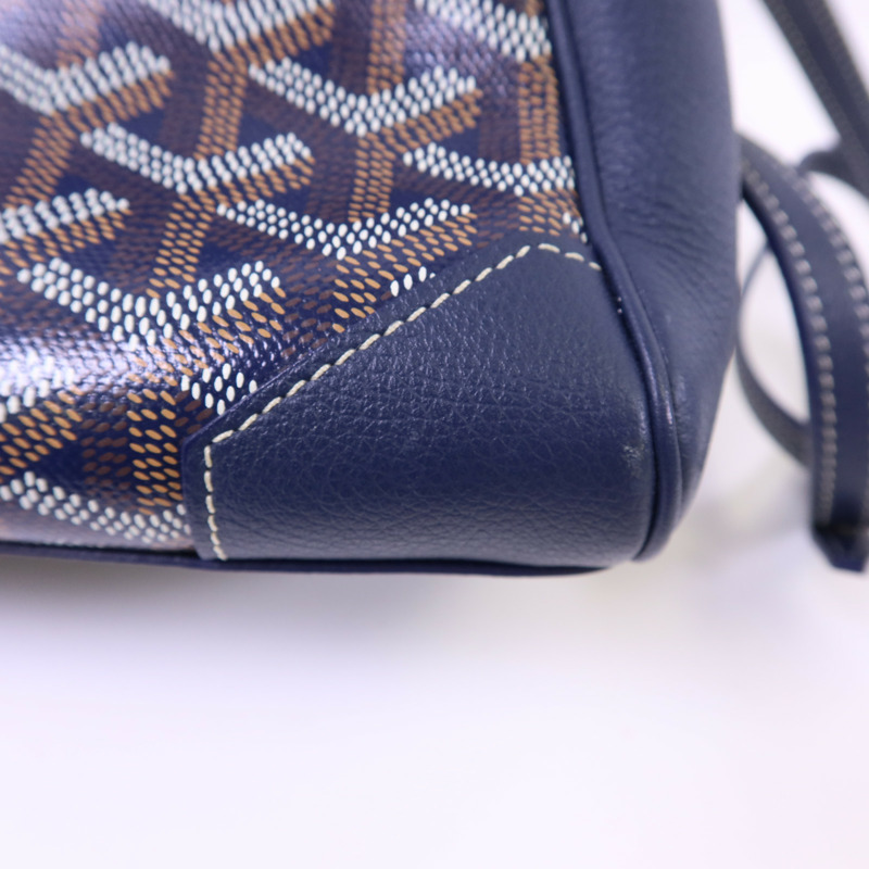 GOYARD 塗層帆布/牛皮皮革Souple Mini銀扣手挽肩背兩用袋-15