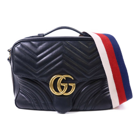 GUCCI 牛皮皮革GG Marmont金扣手挽肩背兩用袋