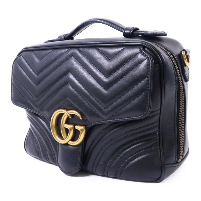 GUCCI 牛皮皮革GG Marmont金扣手挽肩背兩用袋-2