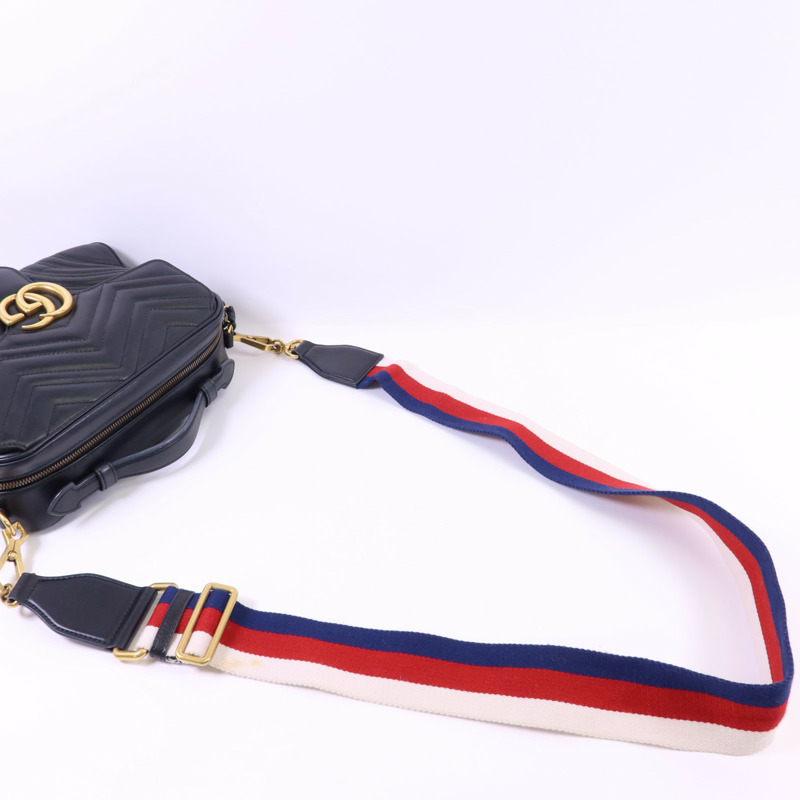 GUCCI 牛皮皮革GG Marmont金扣手挽肩背兩用袋-4