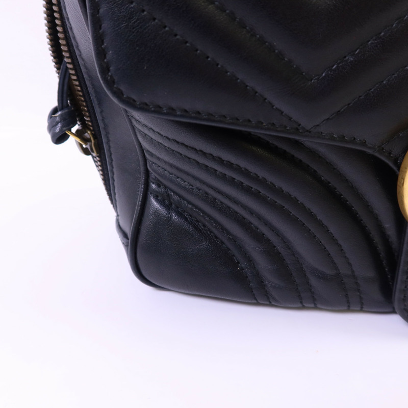 GUCCI 牛皮皮革GG Marmont金扣手挽肩背兩用袋-15