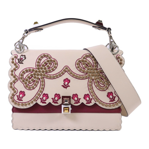 FENDI 牛皮皮革KAN I銀扣手挽肩背兩用袋