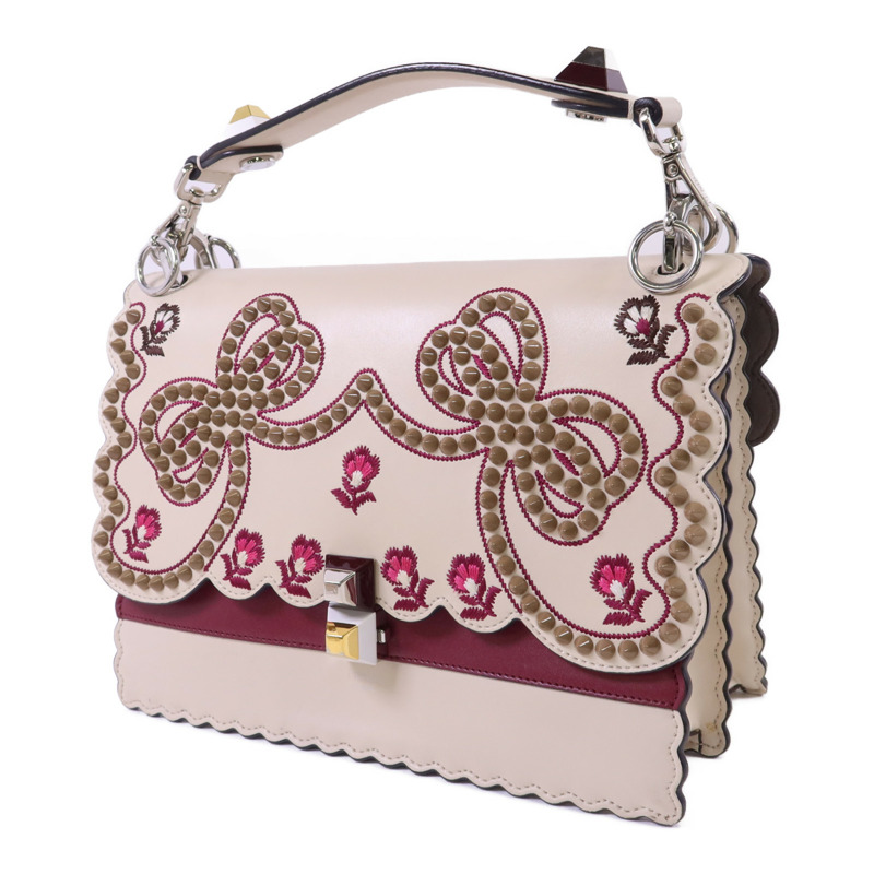 FENDI 牛皮皮革KAN I銀扣手挽肩背兩用袋-2