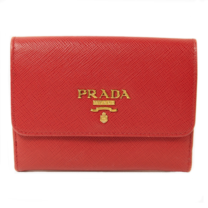 PRADA 牛皮皮革Portafoglio Pattina金扣錢包-0