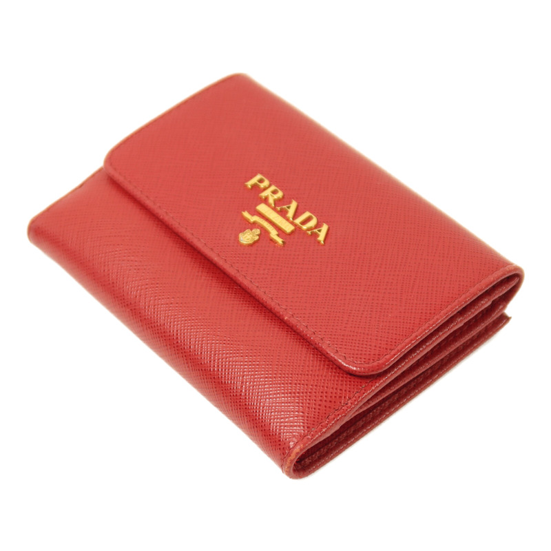 PRADA 牛皮皮革Portafoglio Pattina金扣錢包-2