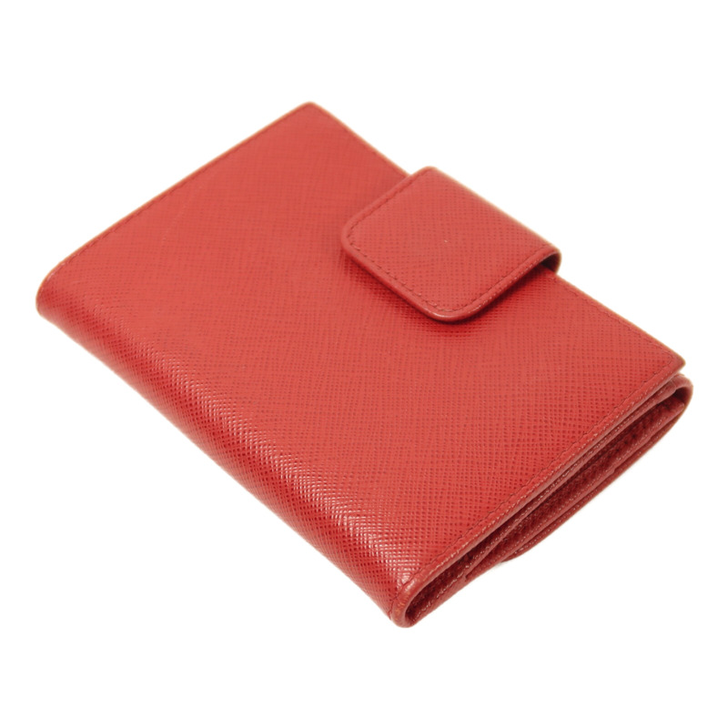 PRADA 牛皮皮革Portafoglio Pattina金扣錢包-3