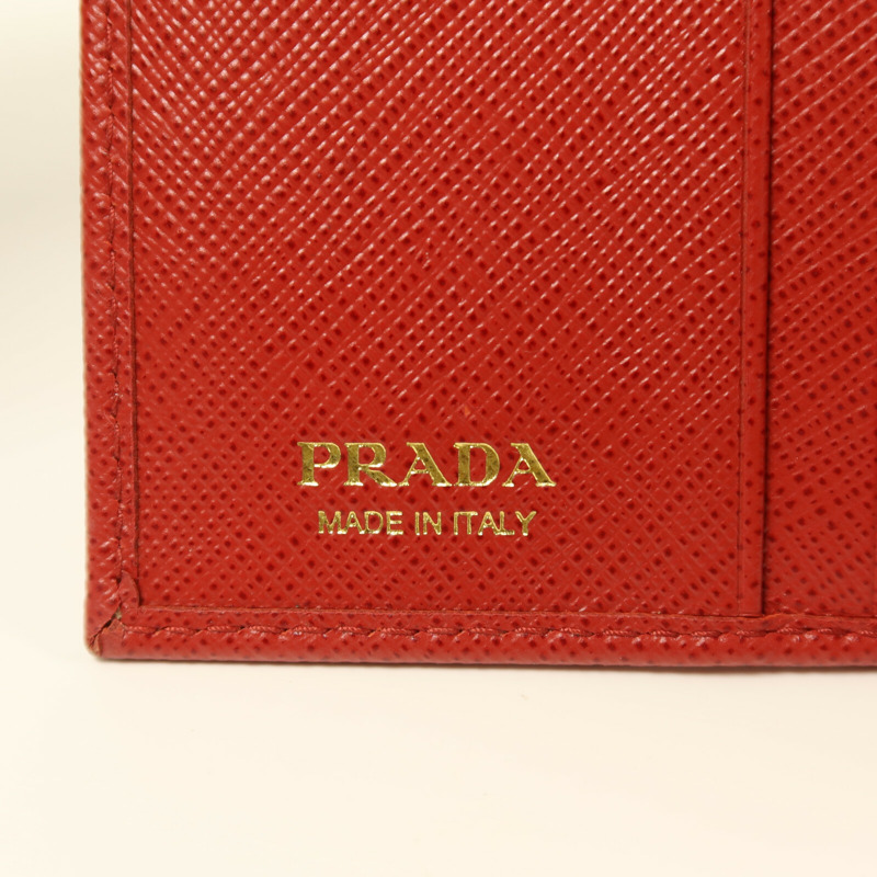 PRADA 牛皮皮革Portafoglio Pattina金扣錢包-6