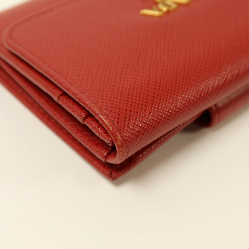 PRADA 牛皮皮革Portafoglio Pattina金扣錢包-10