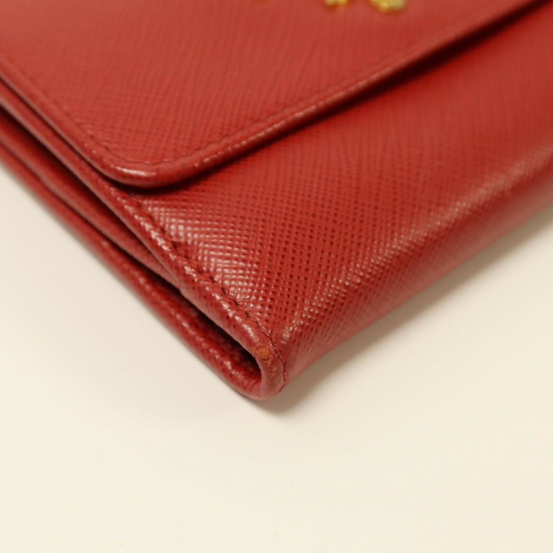PRADA 牛皮皮革Portafoglio Pattina金扣錢包-12