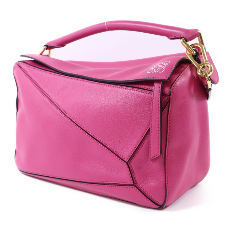 LOEWE 牛皮皮革Puzzle金扣手挽肩背兩用袋-2