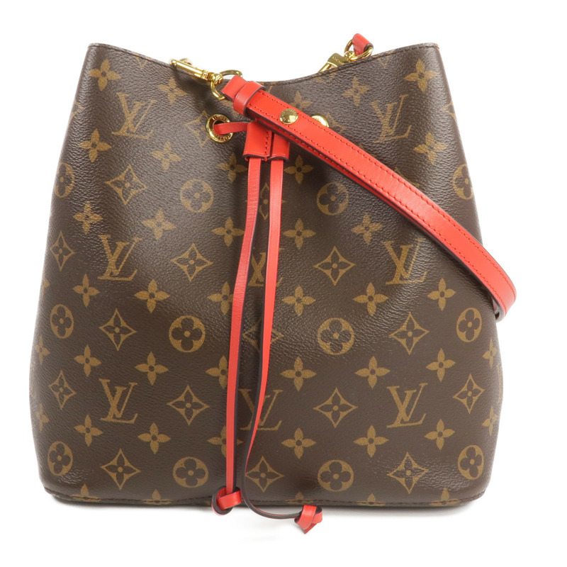 LOUIS VUITTON Monogram Neo Noe MM Bucket Bag金扣肩背袋Coquelicot-0