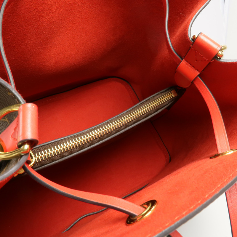 LOUIS VUITTON Monogram Neo Noe MM Bucket Bag金扣肩背袋Coquelicot-4