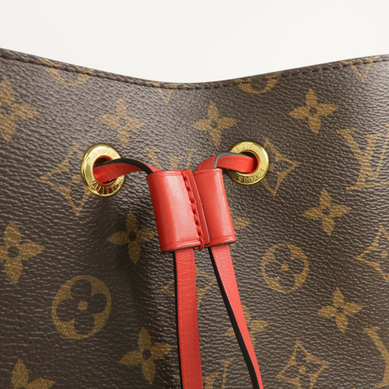 LOUIS VUITTON Monogram Neo Noe MM Bucket Bag金扣肩背袋Coquelicot-5