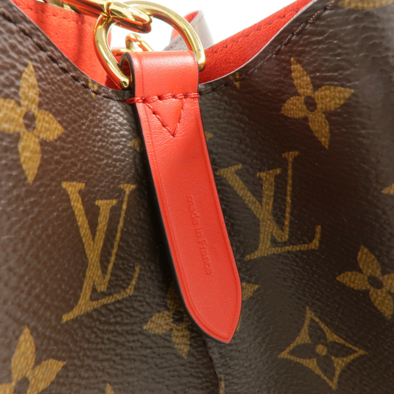 LOUIS VUITTON Monogram Neo Noe MM Bucket Bag金扣肩背袋Coquelicot-6