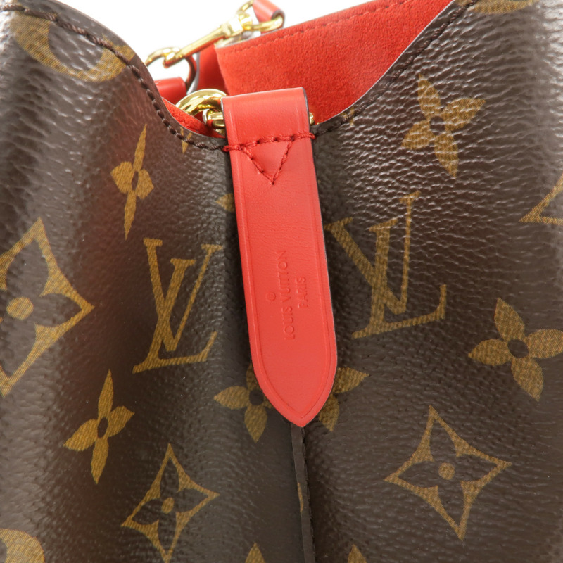 LOUIS VUITTON Monogram Neo Noe MM Bucket Bag金扣肩背袋Coquelicot-7