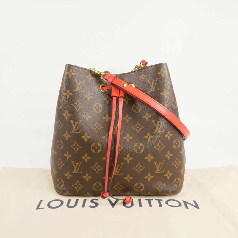 LOUIS VUITTON Monogram Neo Noe MM Bucket Bag金扣肩背袋Coquelicot-8