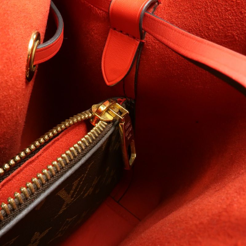 LOUIS VUITTON Monogram Neo Noe MM Bucket Bag金扣肩背袋Coquelicot-9