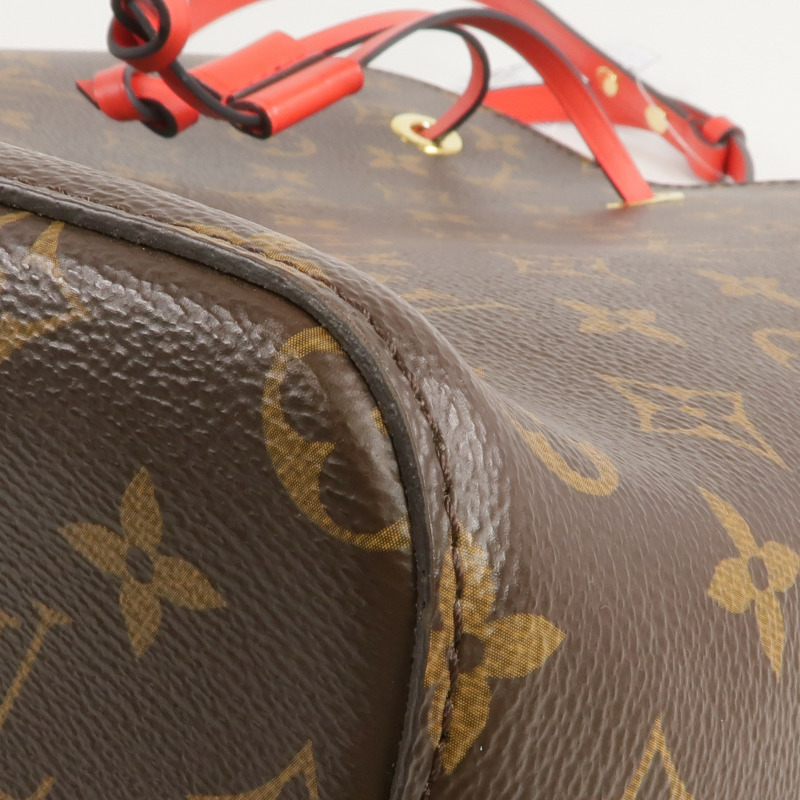 LOUIS VUITTON Monogram Neo Noe MM Bucket Bag金扣肩背袋Coquelicot-11