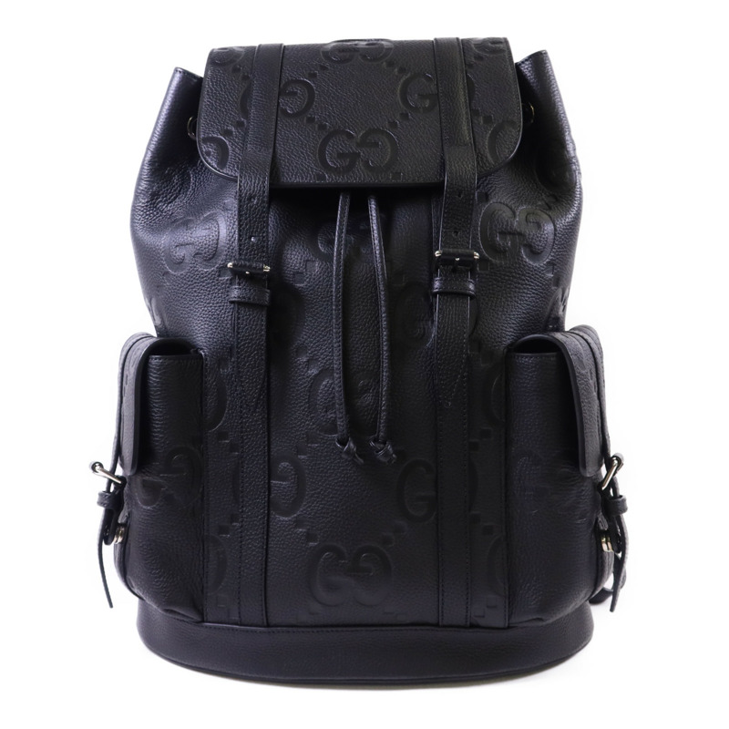 GUCCI 牛皮皮革Jumbo GG Backpack銀扣背包-0