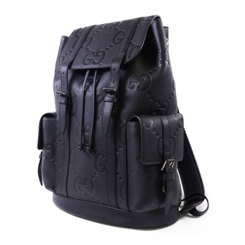 GUCCI 牛皮皮革Jumbo GG Backpack銀扣背包-2