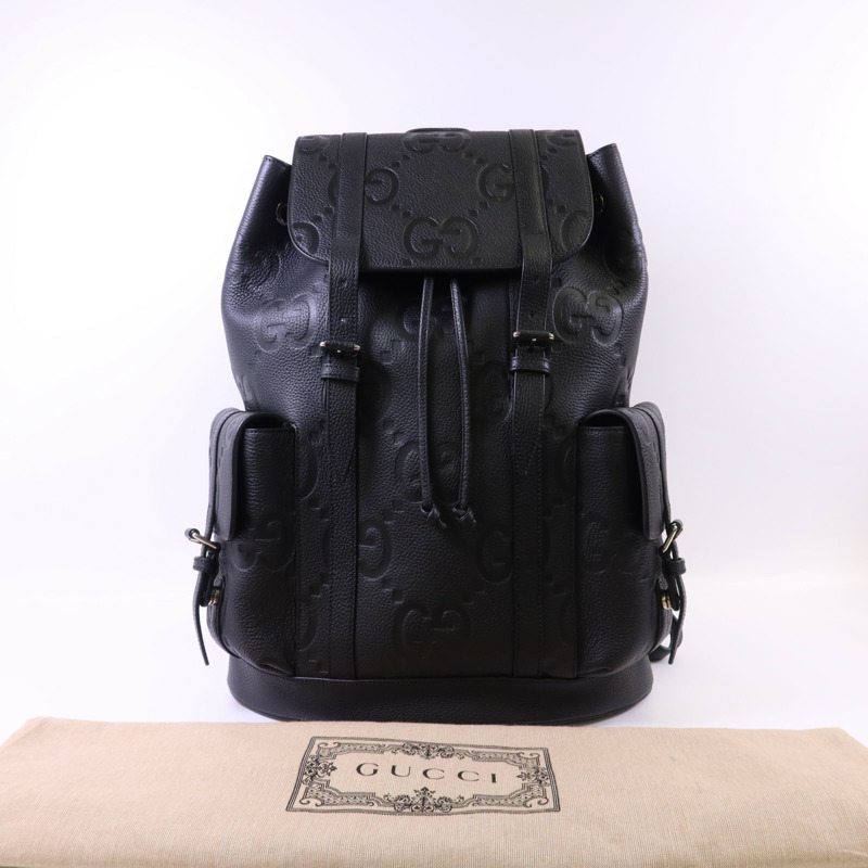 GUCCI 牛皮皮革Jumbo GG Backpack銀扣背包-16