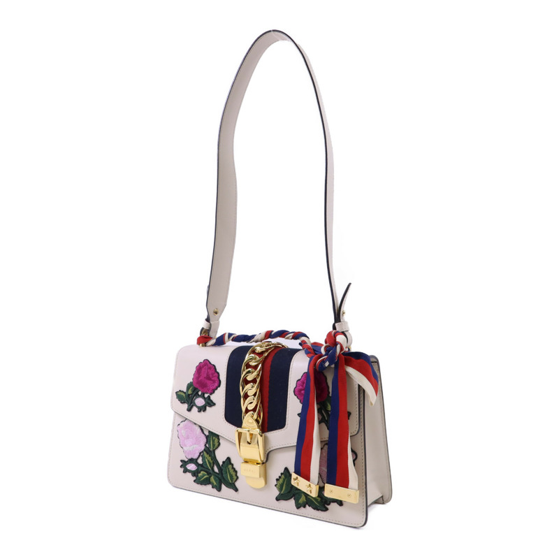 GUCCI 牛皮皮革Sylvie金扣肩背袋-1