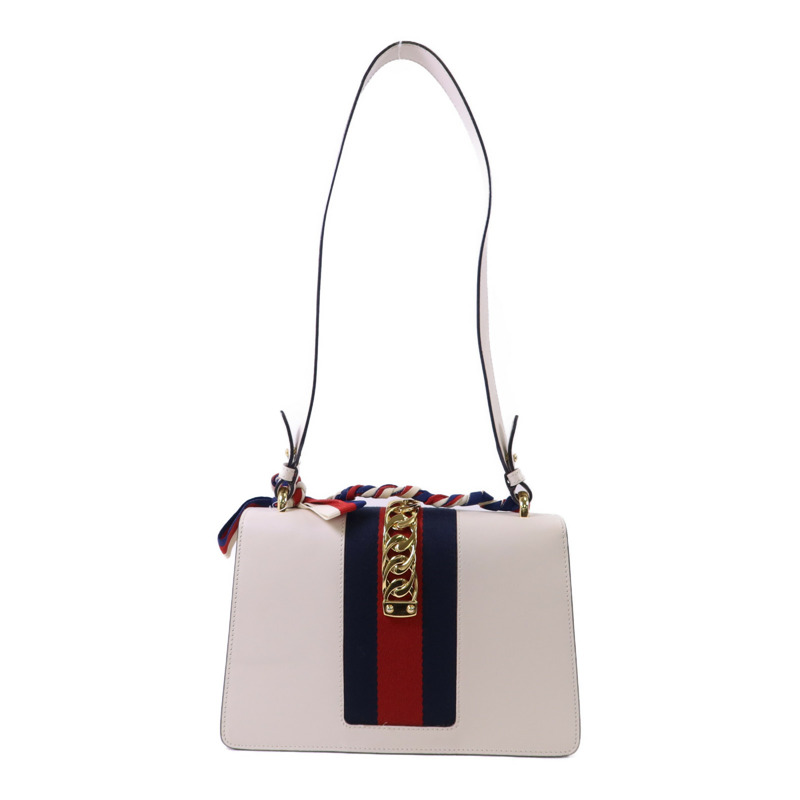 GUCCI 牛皮皮革Sylvie金扣肩背袋-2