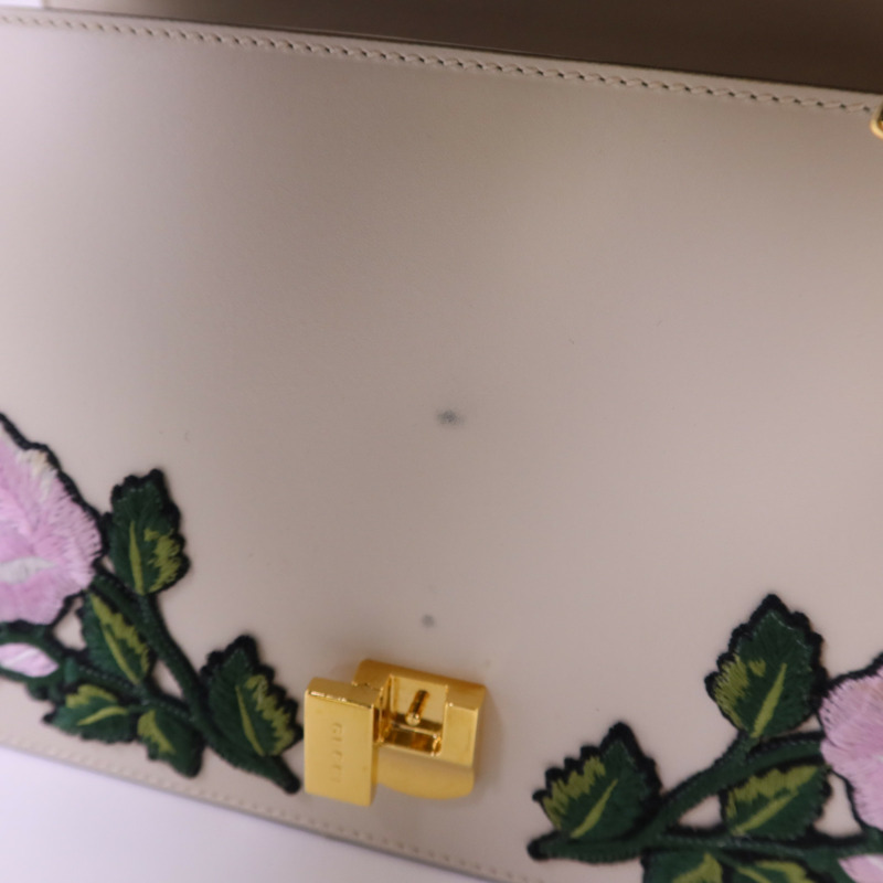 GUCCI 牛皮皮革Sylvie金扣肩背袋-16