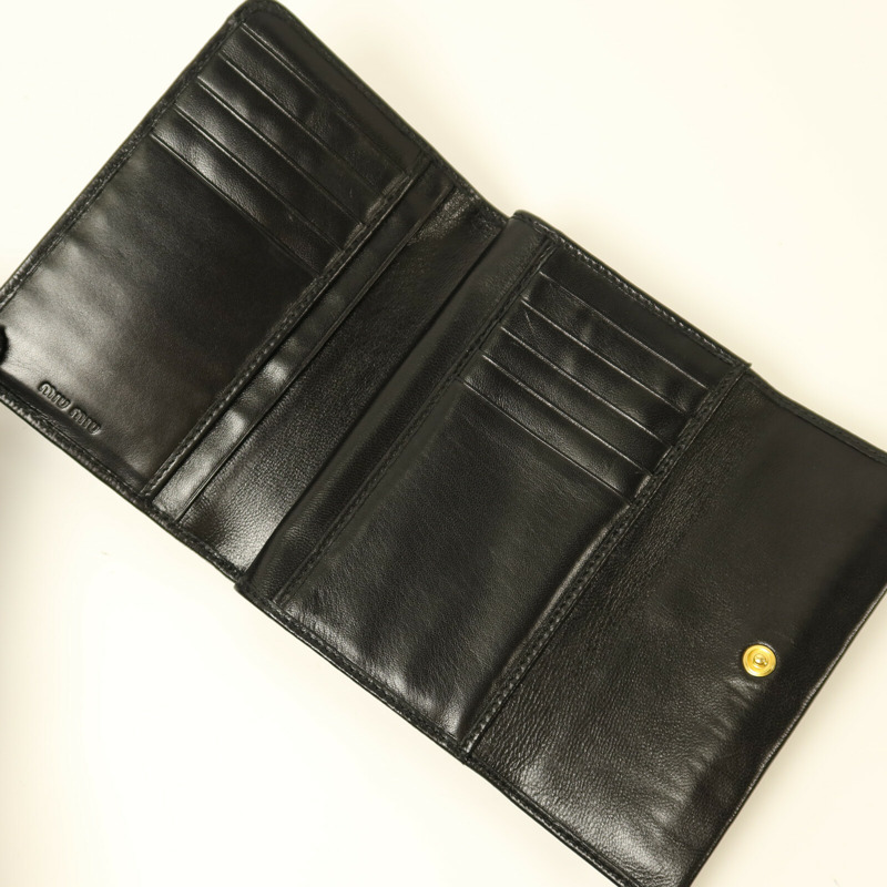 Miu Miu 羊皮皮革Wallet金扣錢包-5