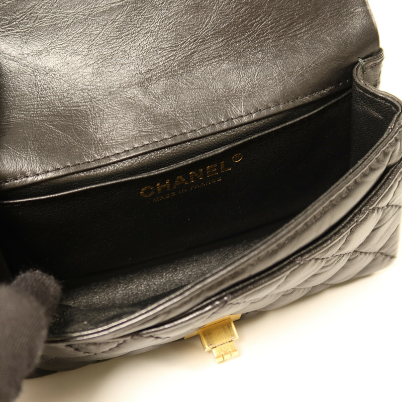 CHANEL 牛皮皮革Shoulder Bag金扣鏈帶肩背袋-4