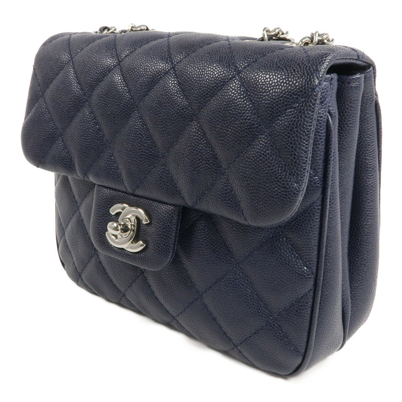 CHANEL 牛皮皮革Chain Shoulder銀扣鏈帶肩背袋-1
