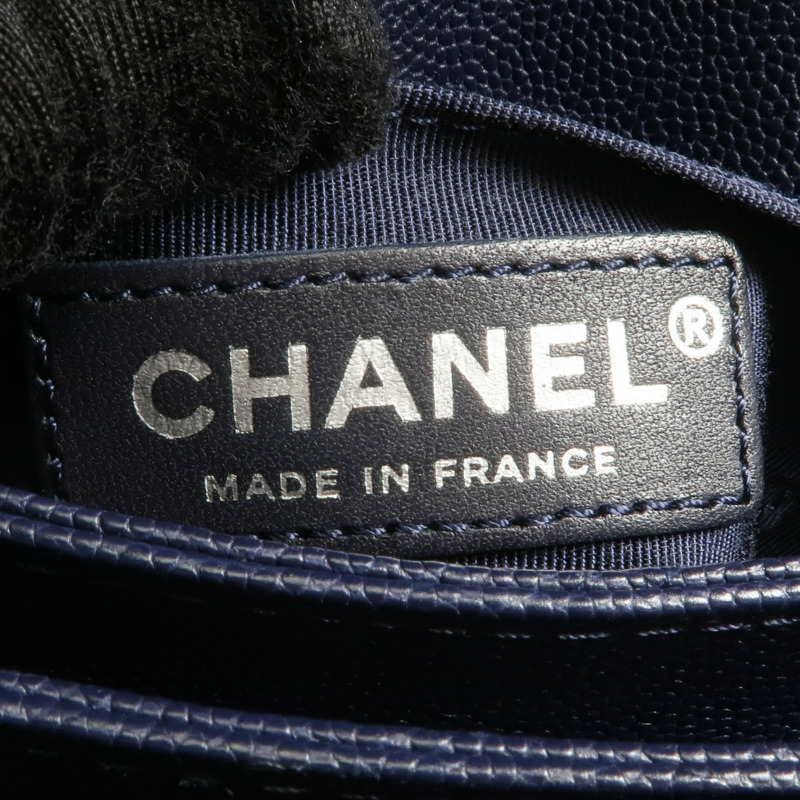 CHANEL 牛皮皮革Chain Shoulder銀扣鏈帶肩背袋-5