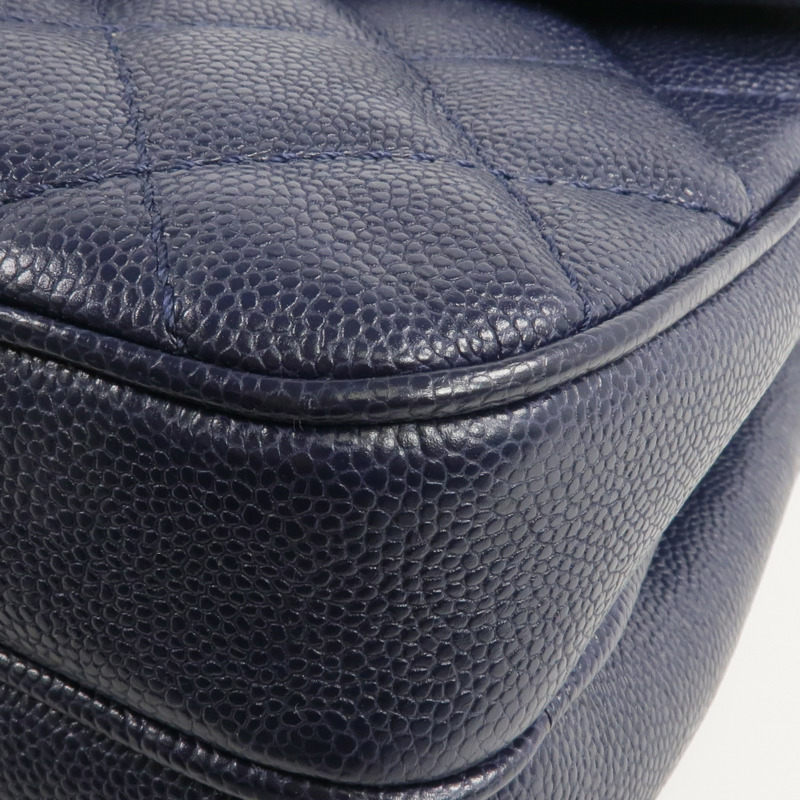 CHANEL 牛皮皮革Chain Shoulder銀扣鏈帶肩背袋-12