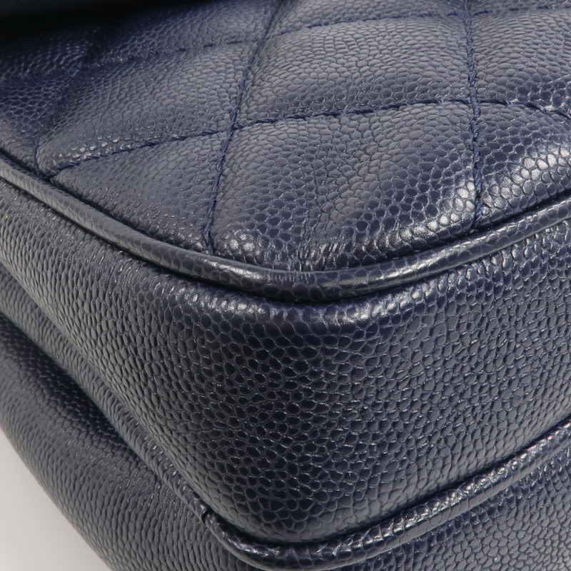 CHANEL 牛皮皮革Chain Shoulder銀扣鏈帶肩背袋-13